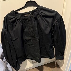 Banana Republic Black Blouse with Textured Front